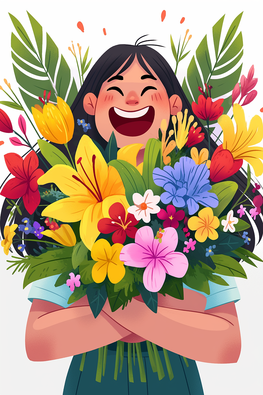 感恩节鲜花插画