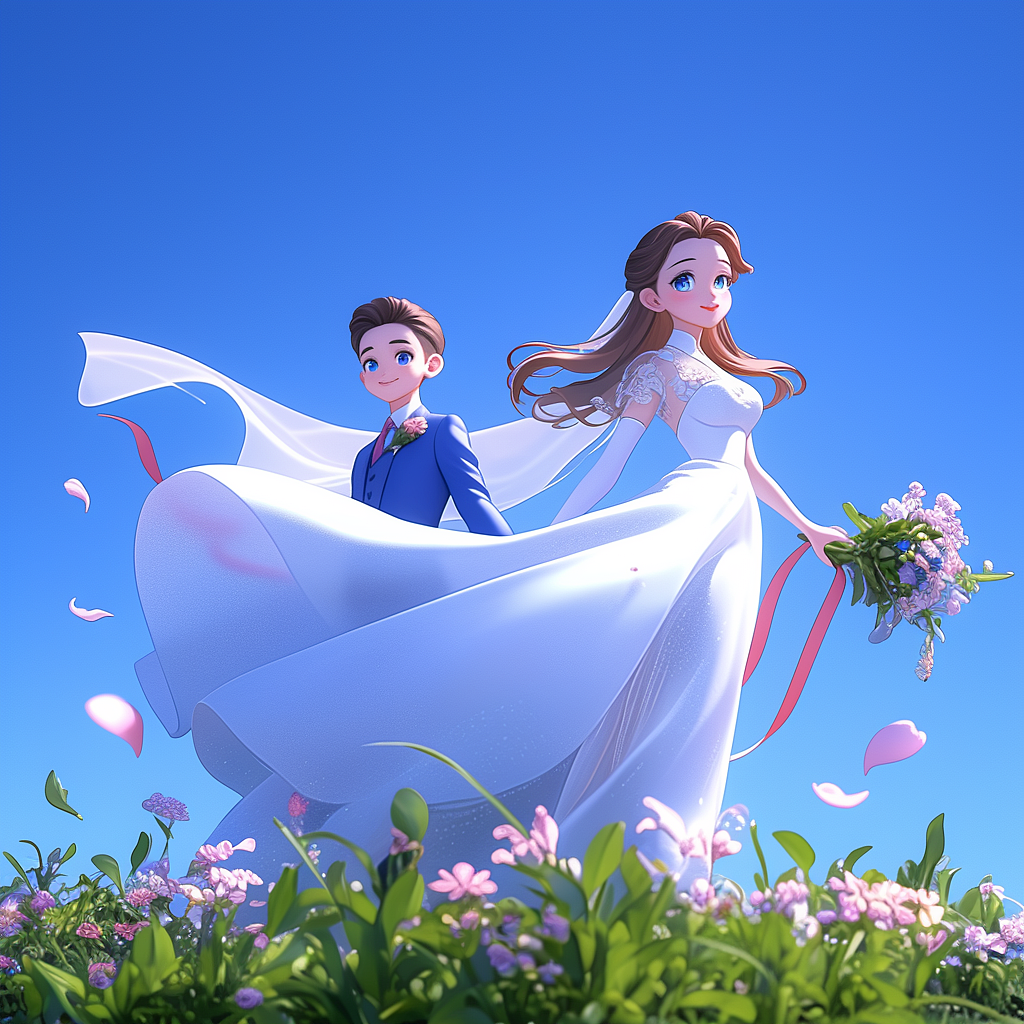 情人节唯美卡通人物（图ZMzgxMzM5MzY0） - AI作品 - 站酷设计师智启万物原创素材 - 站酷ZCOOL