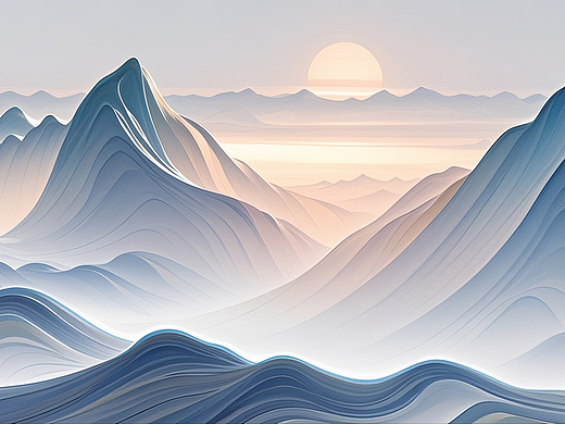 大气简约山水艺术背景