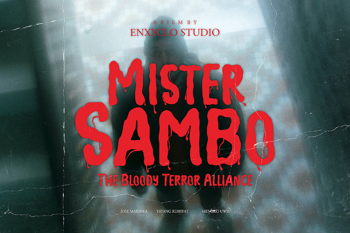 惊悚血腥恐怖万圣节时尚海报朋克封面标题装饰英文字体