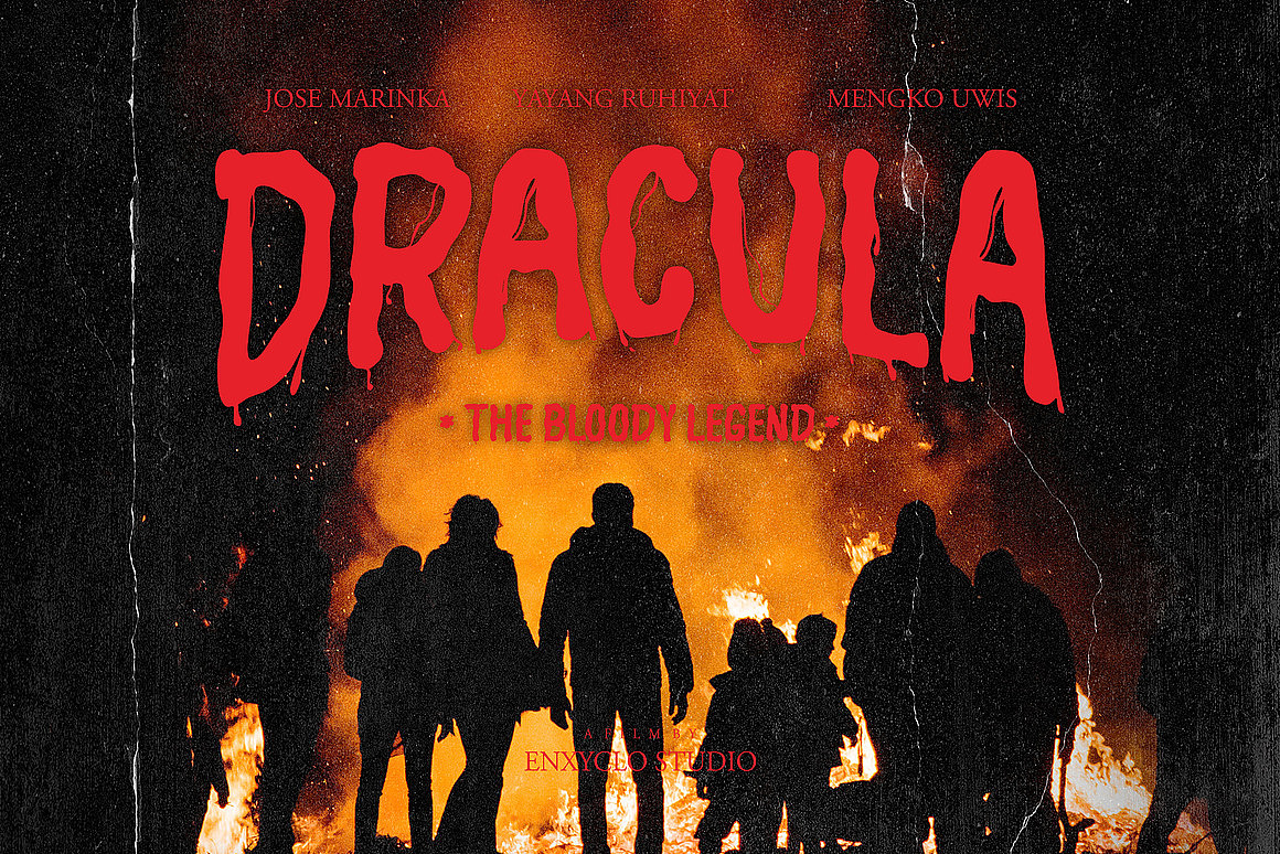 惊悚血腥恐怖万圣节时尚海报朋克封面标题装饰英文字体