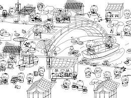 小笨猪《清明上河图》线稿