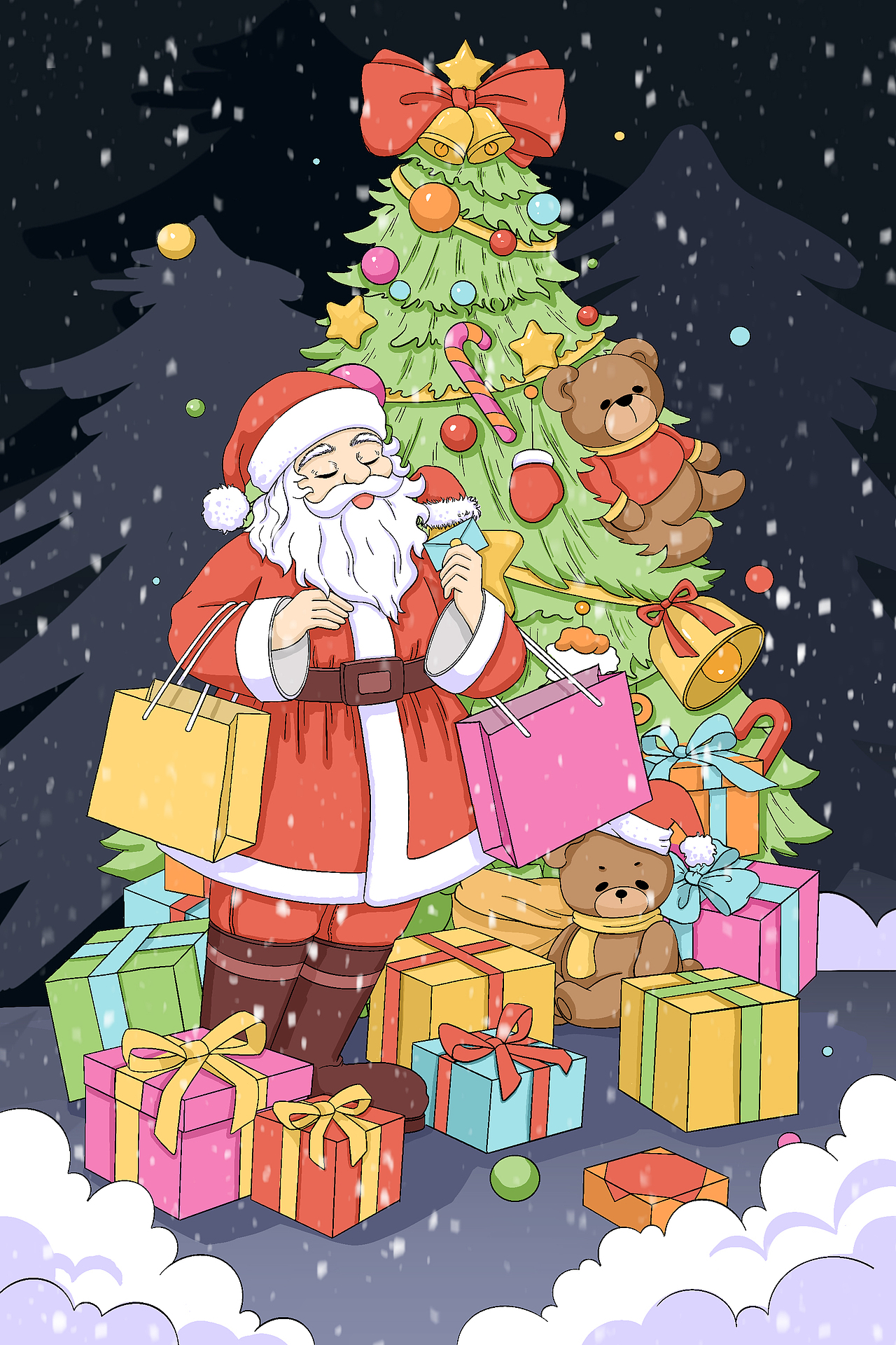 圣誕節(jié)快樂（圖ZMzgxMzY0ODk2） - 藝術(shù)插畫 - 站酷設(shè)計師Nicole妮雪原創(chuàng)素材 - 站酷ZCOOL