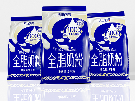 天山伯爵 全脂奶粉包装设计 食品包装设计