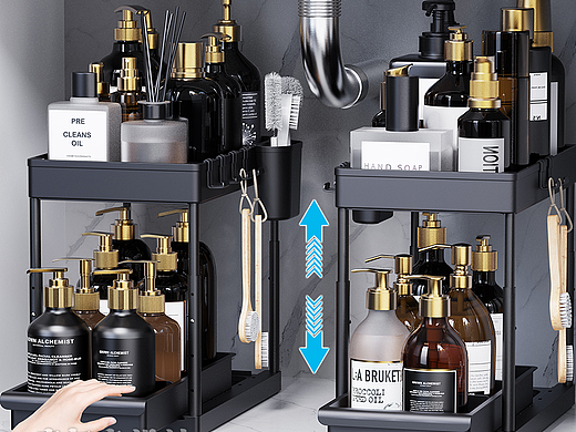 亚马逊开店 产品主图设计案例 置物架渲染