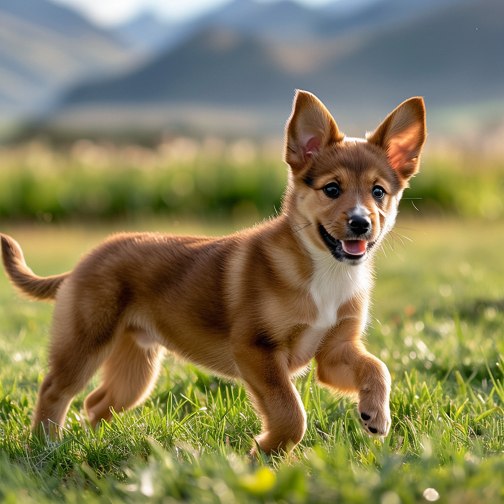 充满活力的小狗