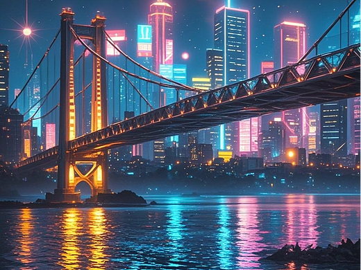 《都市霓虹，璀璨夜之华章》（个人主页-ZNzA4ODIyODQ=） - AI作品 - 站酷设计师Z103967040原创素材 - 站酷ZCOOL