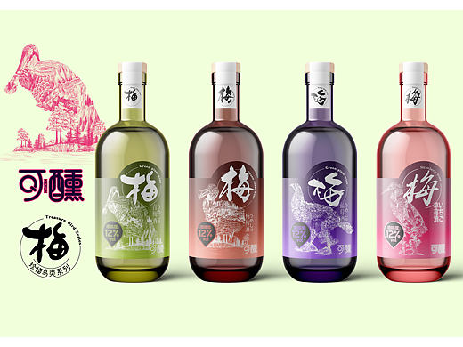 《珍稀鸟类》主题系列水果酒包装设计