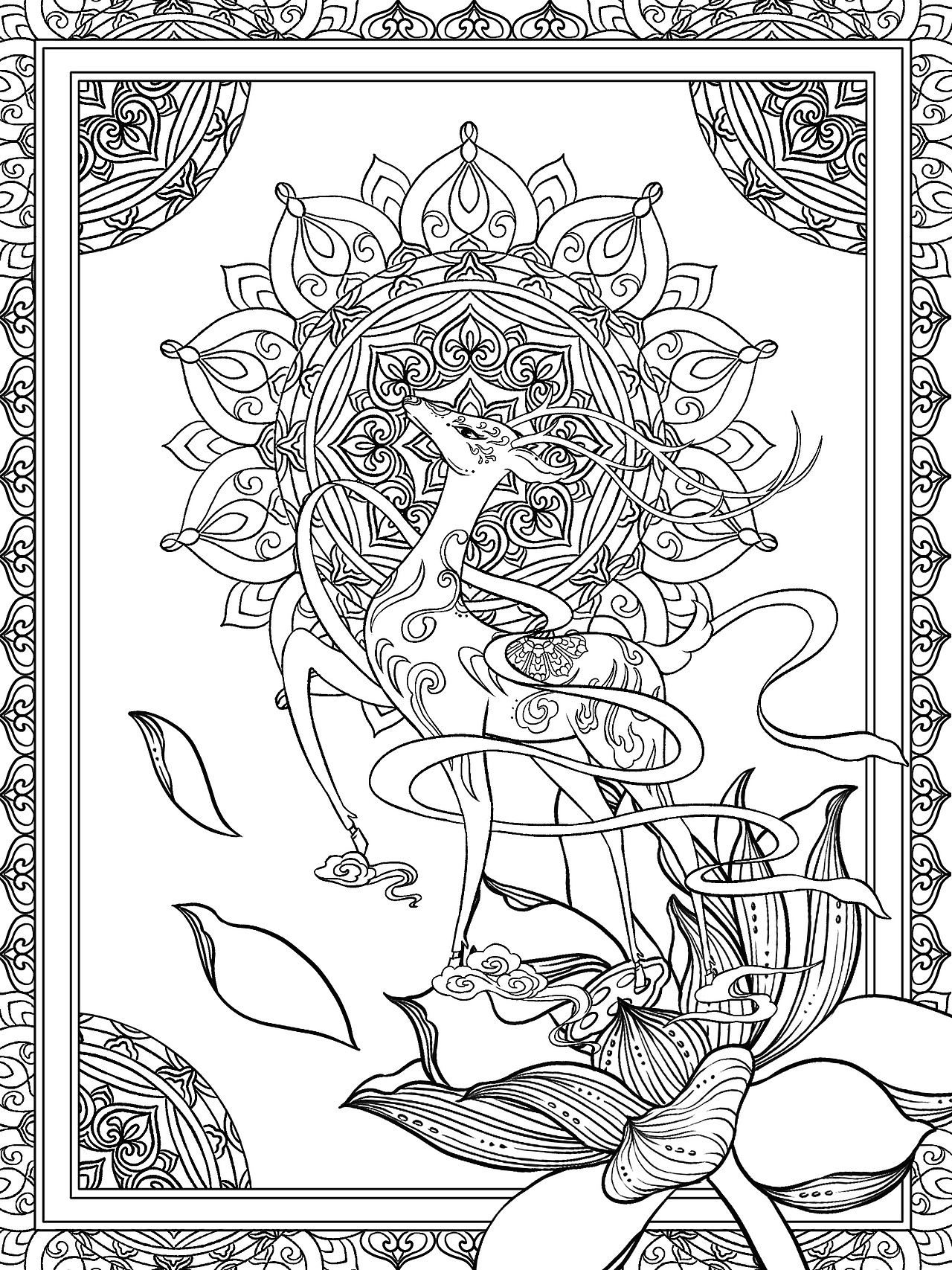 国风插画-九色鹿