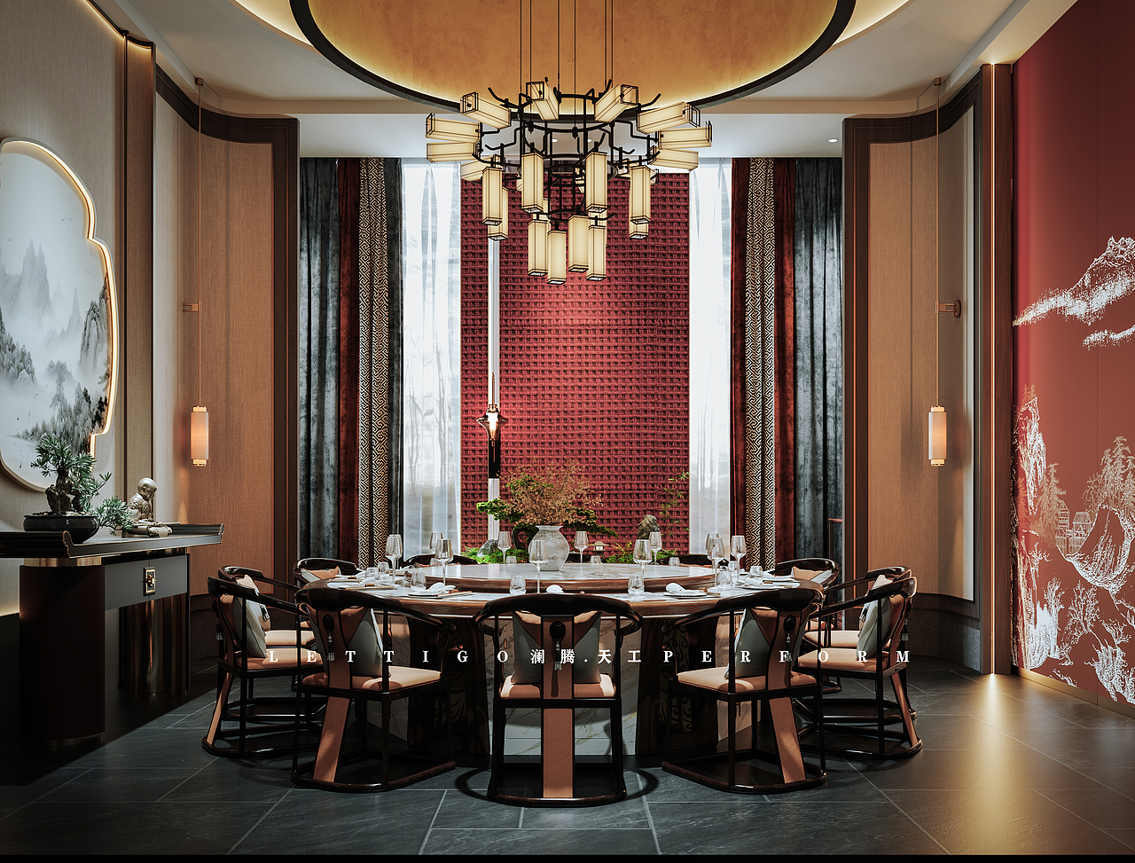 中式会所-包间篇（图ZMzgxMzk3MDg4） - 酒店餐饮设计 - 站酷设计师澜腾天工W原创素材 - 站酷ZCOOL