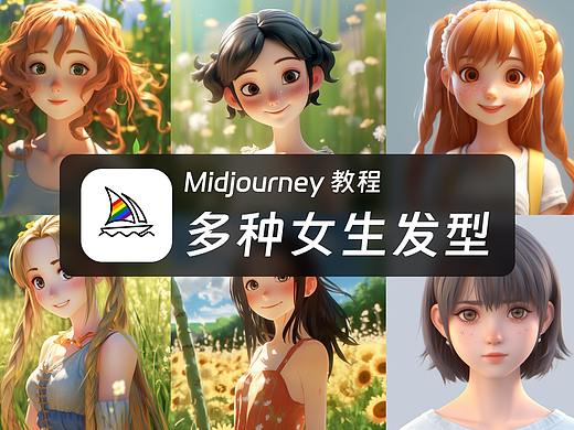 Midjourney 多种3D动画女生发型