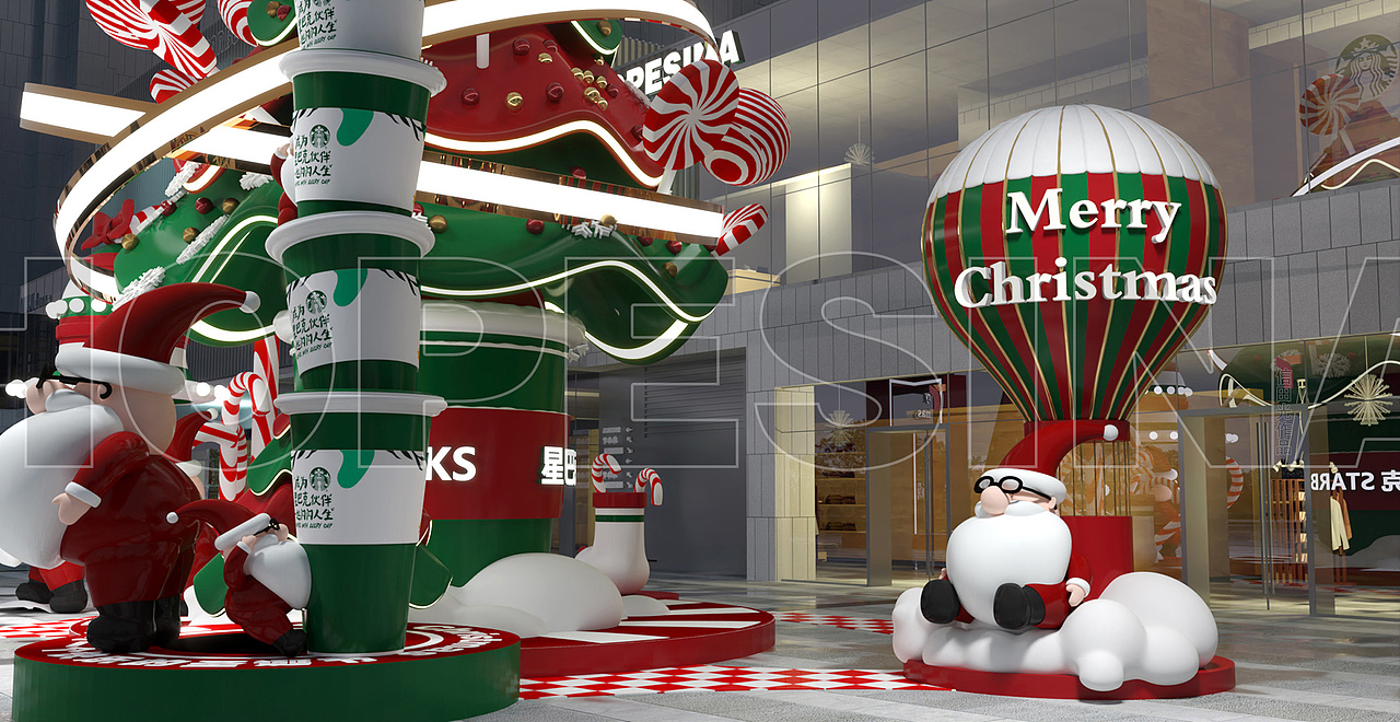 星巴克圣诞美陈效果图（图ZMzgxNDIyMDM2） - 其他三维 - 站酷设计师信田光原创素材 - 站酷ZCOOL