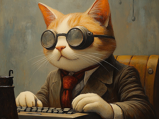 插画 猫猫也需要上班