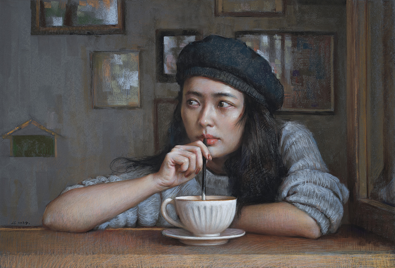 色粉画肖像（图ZMzgxNDg0NTE2） - 绘画 - 站酷设计师李程ART原创素材 - 站酷ZCOOL
