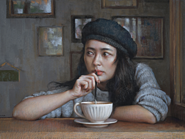 色粉画肖像