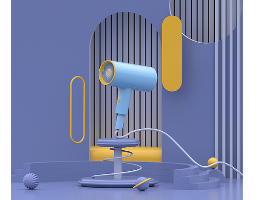 c4d 建模 作品 吹风机 纸巾