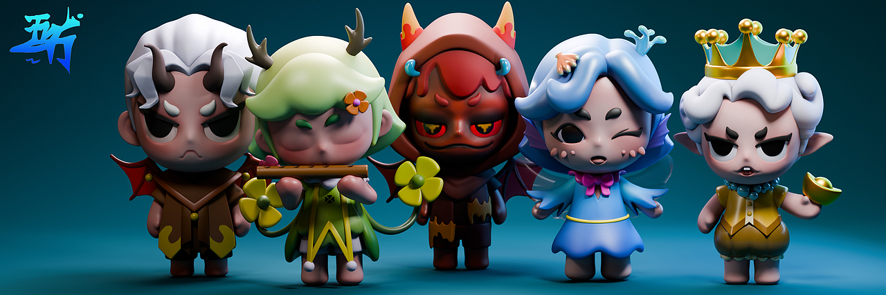 《 五行》原创IP设计 I 潮玩形象设计（图ZMzgxNTAwNzcy） - 人物/生物 - 站酷设计师浊鱼鱼原创素材 - 站酷ZCOOL