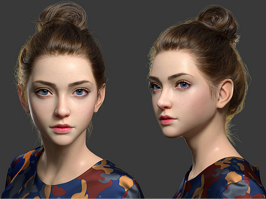 Maya-欧美丸子头少女头模制作教程。maya基础建模教程