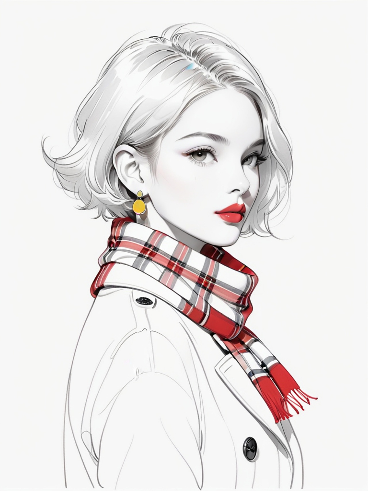 钢笔淡彩手绘时尚模特（图ZMzgxNTY2Njcy） - AI作品 - 站酷设计师积巧原创素材 - 站酷ZCOOL