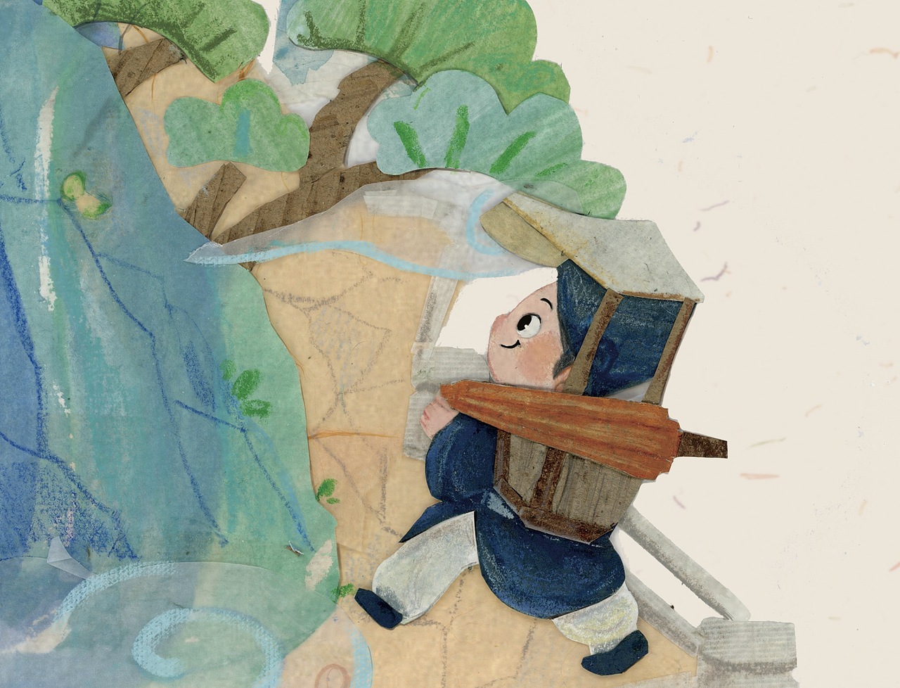 细节二 用硫酸纸表现云雾