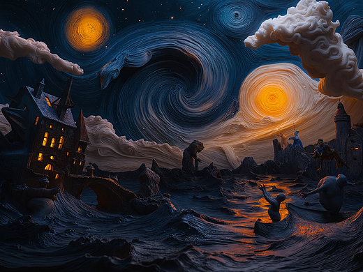 《星空之梦:梵高的永恒旋律》(个人主页-ZNzA5MDY3NzY=) - 短片 - 站酷设计师魔杰作MOJZ原创素材 - 站酷ZCOOL