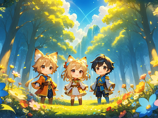 Q版风格-咕噜养成记美宣原画[AI原创作品]