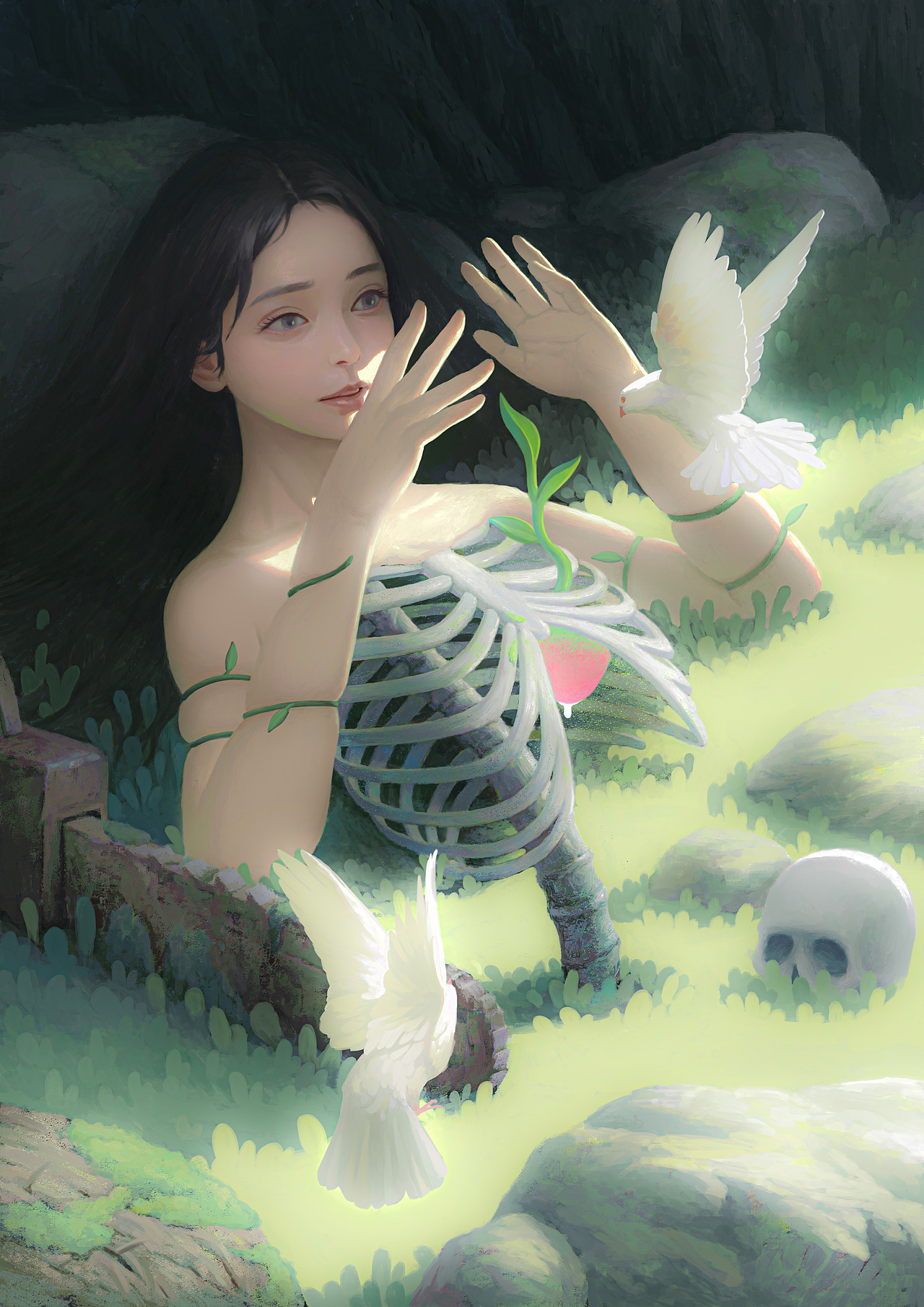 向阳而生（图ZMzgxNjQ0MDAw） - 艺术插画 - 站酷设计师神秘阿发原创素材 - 站酷ZCOOL
