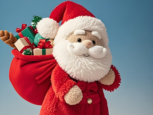 毛绒圣诞老人来了，太可爱啦！