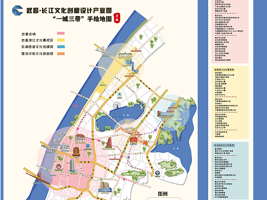 武汉长江文化创意设计产业园分布手绘地图