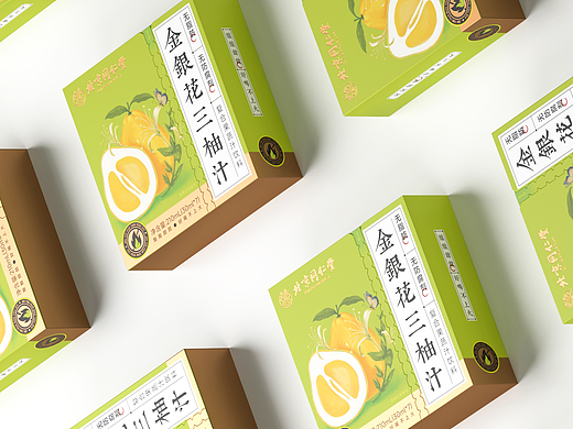 原创包装设计|金银花三柚汁|酸甜清火