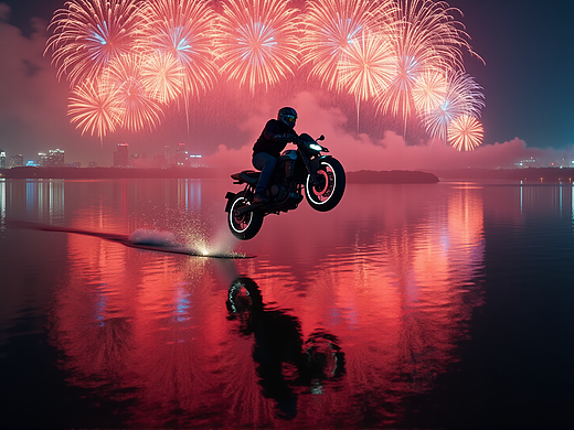 DRAX赛博朋克赛车手带你邂逅一场烟花-2025年跨年烟花