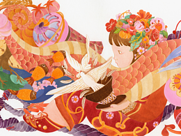 蛇年新年插畫-蛇年呈祥