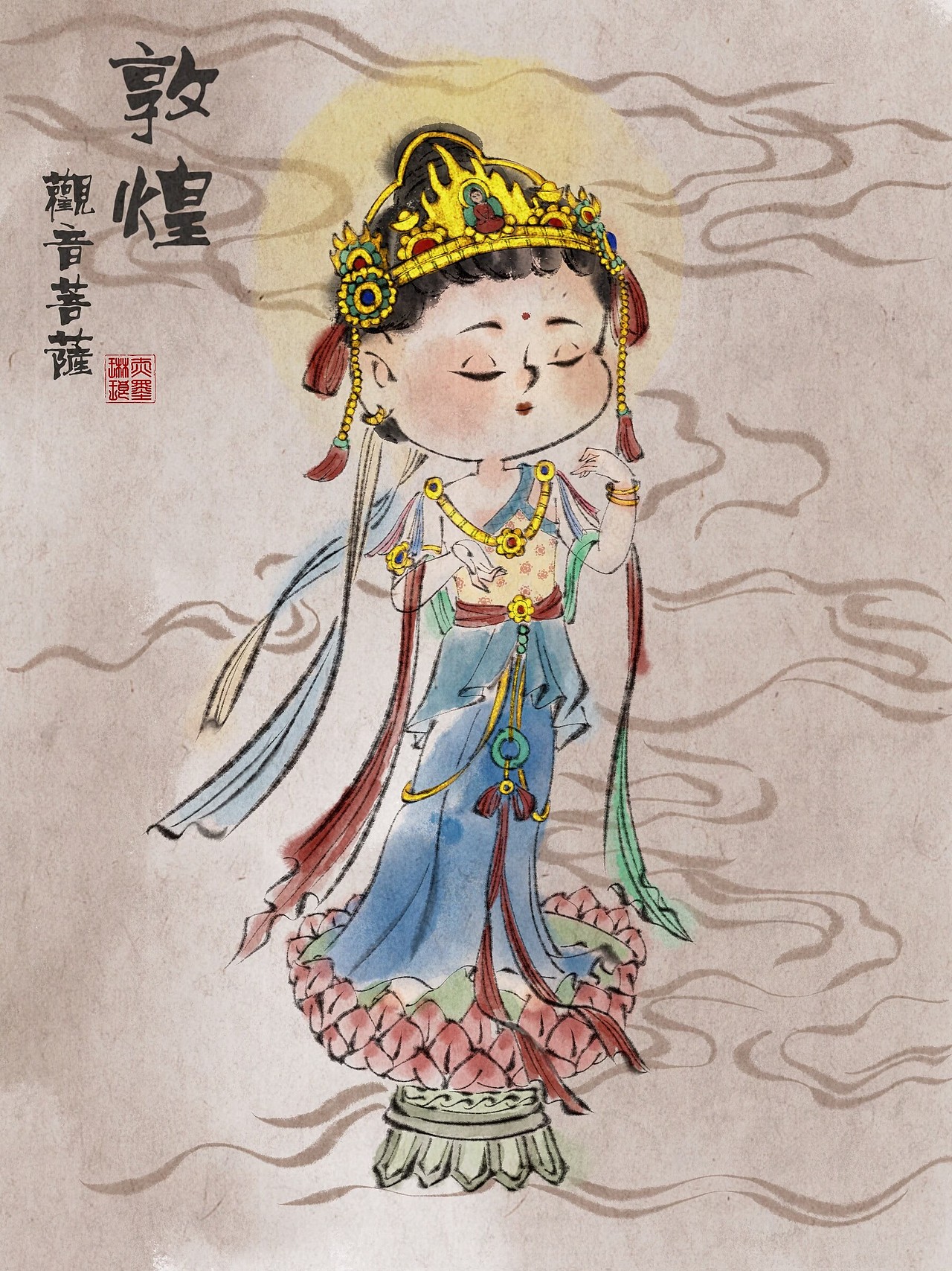 敦煌有谁不向往呢~（图ZMzgxNzI1NjIw） - 儿童插画 - 站酷设计师赤墨琳琅原创素材 - 站酷ZCOOL