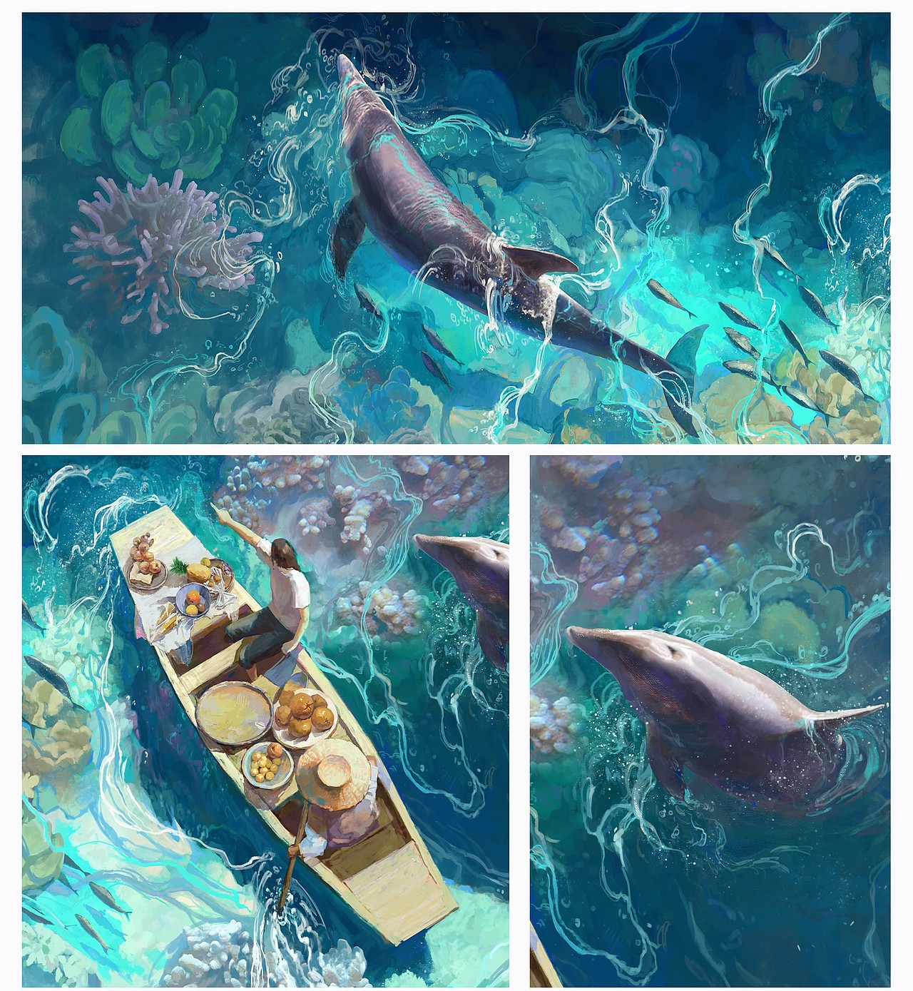 夏天，乘着小船出游