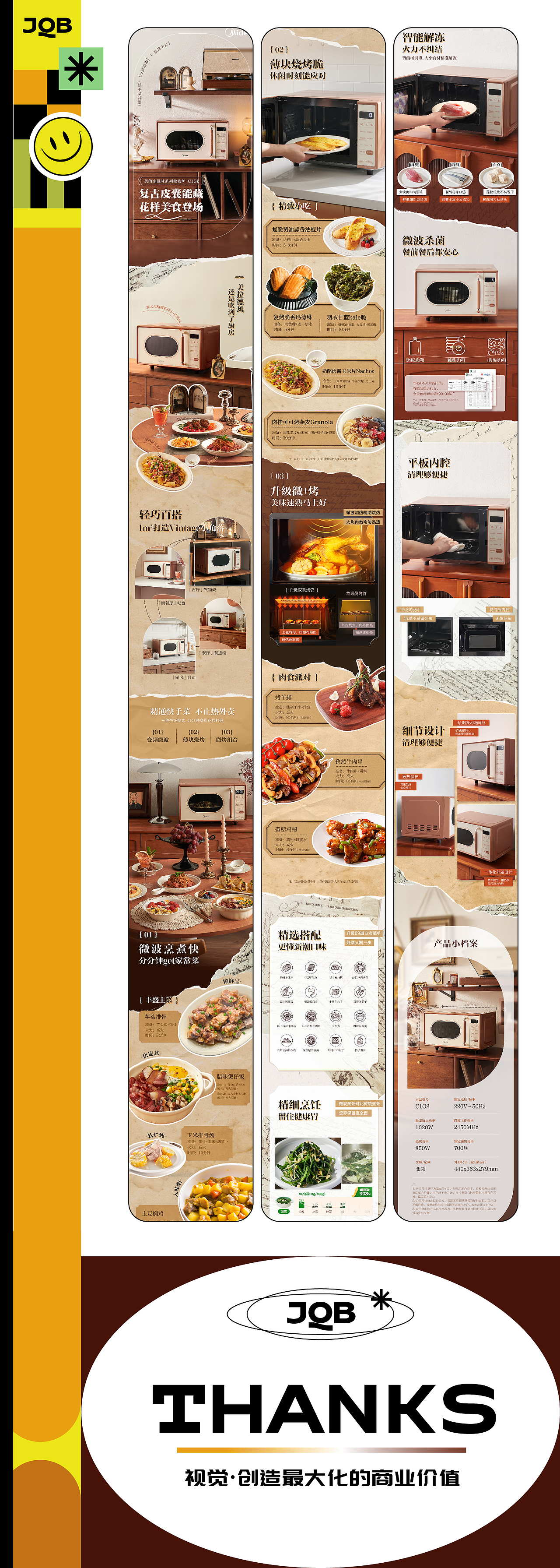 美的X今铅笔 丨 小滋味系列·微波炉C1G2详情页设计（图ZMzgxNzI3NTM2） - 产品摄影 - 站酷设计师今铅笔视觉丨JQB原创素材 - 站酷ZCOOL