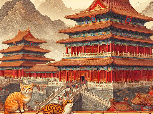 AI作品 《猫咪与宫殿》