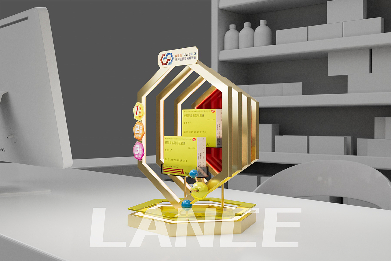 药品桌面陈列道具,POSM陈列,促销桌