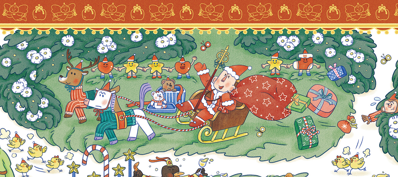 花果山度假村的圣诞（图ZMzgxODAwMzI4） - 商业插画 - 站酷设计师万力好大力原创素材 - 站酷ZCOOL