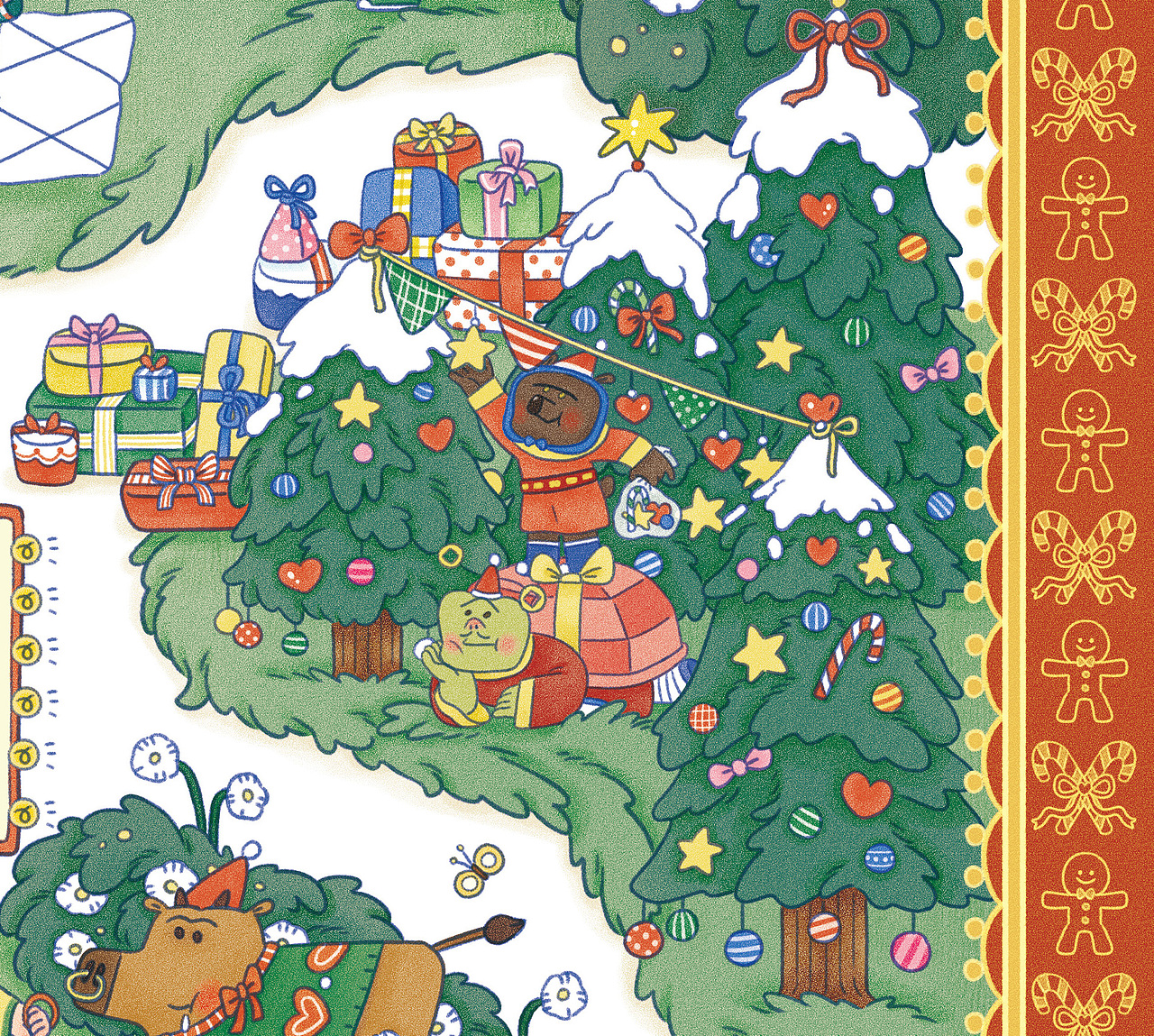 花果山度假村的圣诞（图ZMzgxODAwNTky） - 商业插画 - 站酷设计师万力好大力原创素材 - 站酷ZCOOL