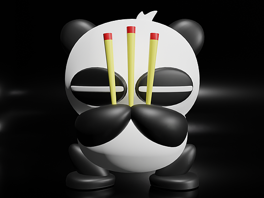 blender建模【熊猫烧香】