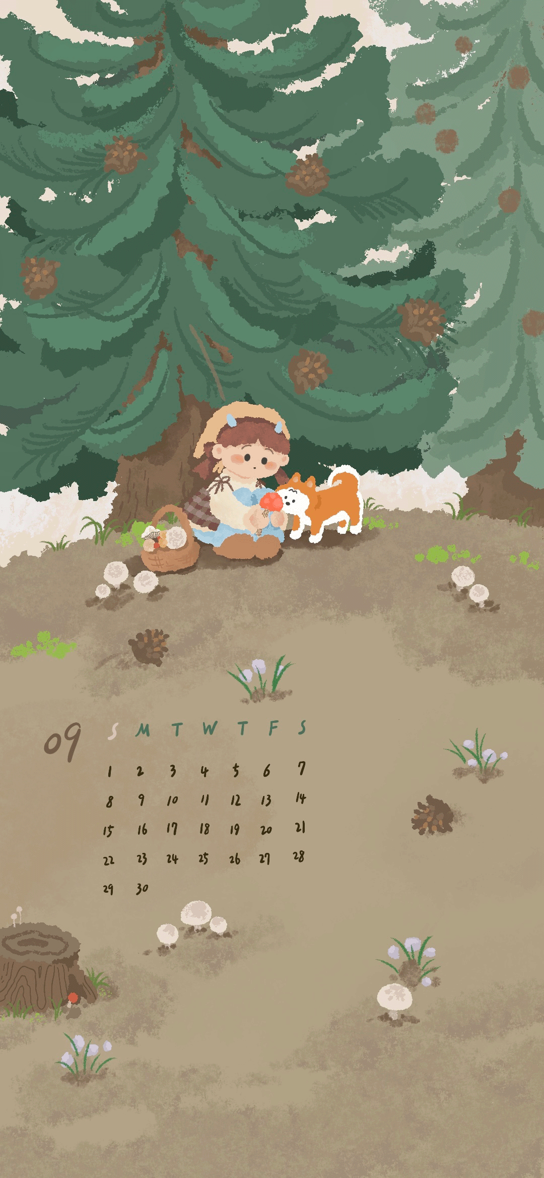 2024手绘壁纸合集（图ZMzgxODkyMTEy） - 商业插画 - 站酷设计师小猫头巾原创素材 - 站酷ZCOOL