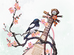 古風(fēng)插畫喜上梅梢