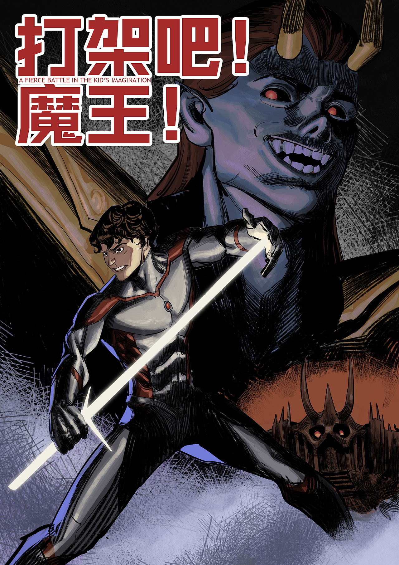 一个日常小漫画《打架吧！魔王！》（图ZMzgxODk4NDEy） - 短篇/格漫 - 站酷设计师fantasyye原创素材 - 站酷ZCOOL