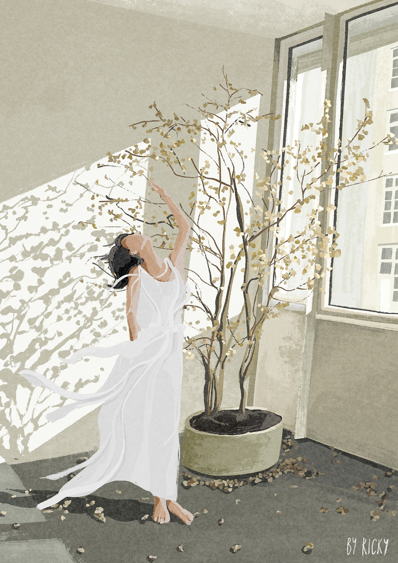 一些生活场景插画