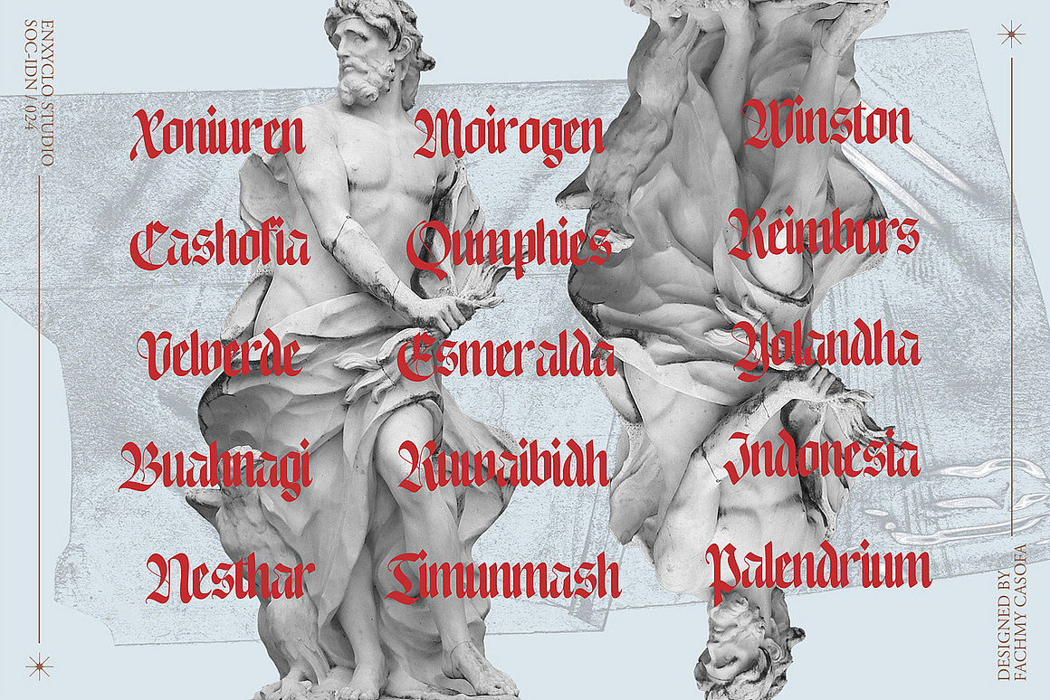 中世纪复古神秘哥特暗黑金属摇滚海报封面标题英文字体