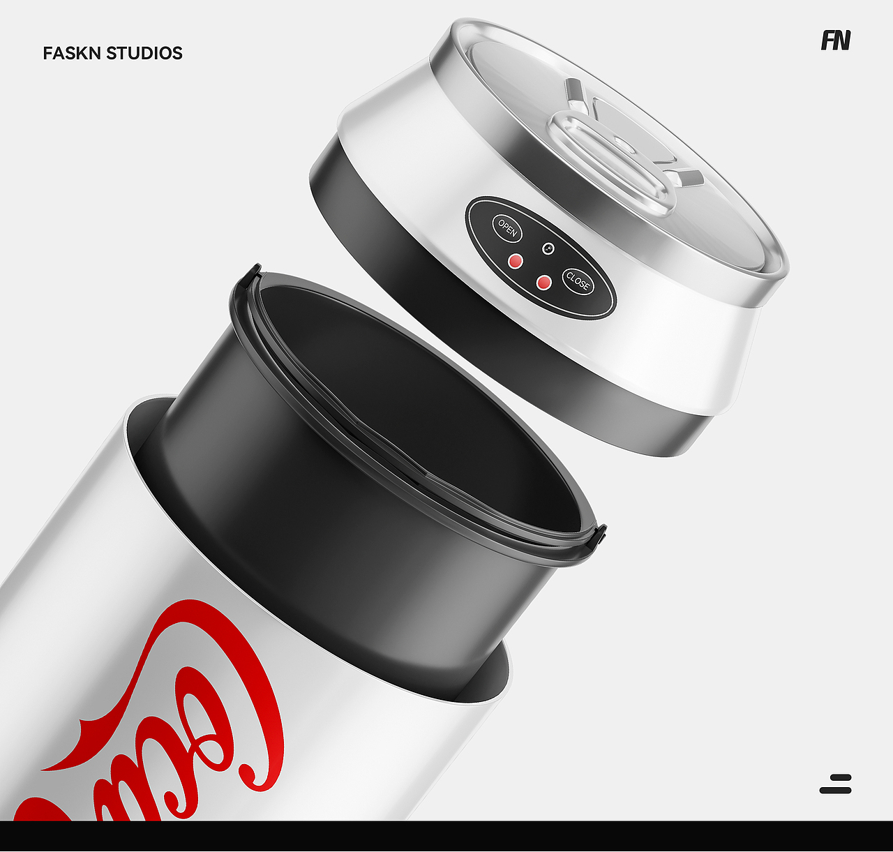 Blender | 产品渲染 x 可乐罐智能垃圾桶视觉案列