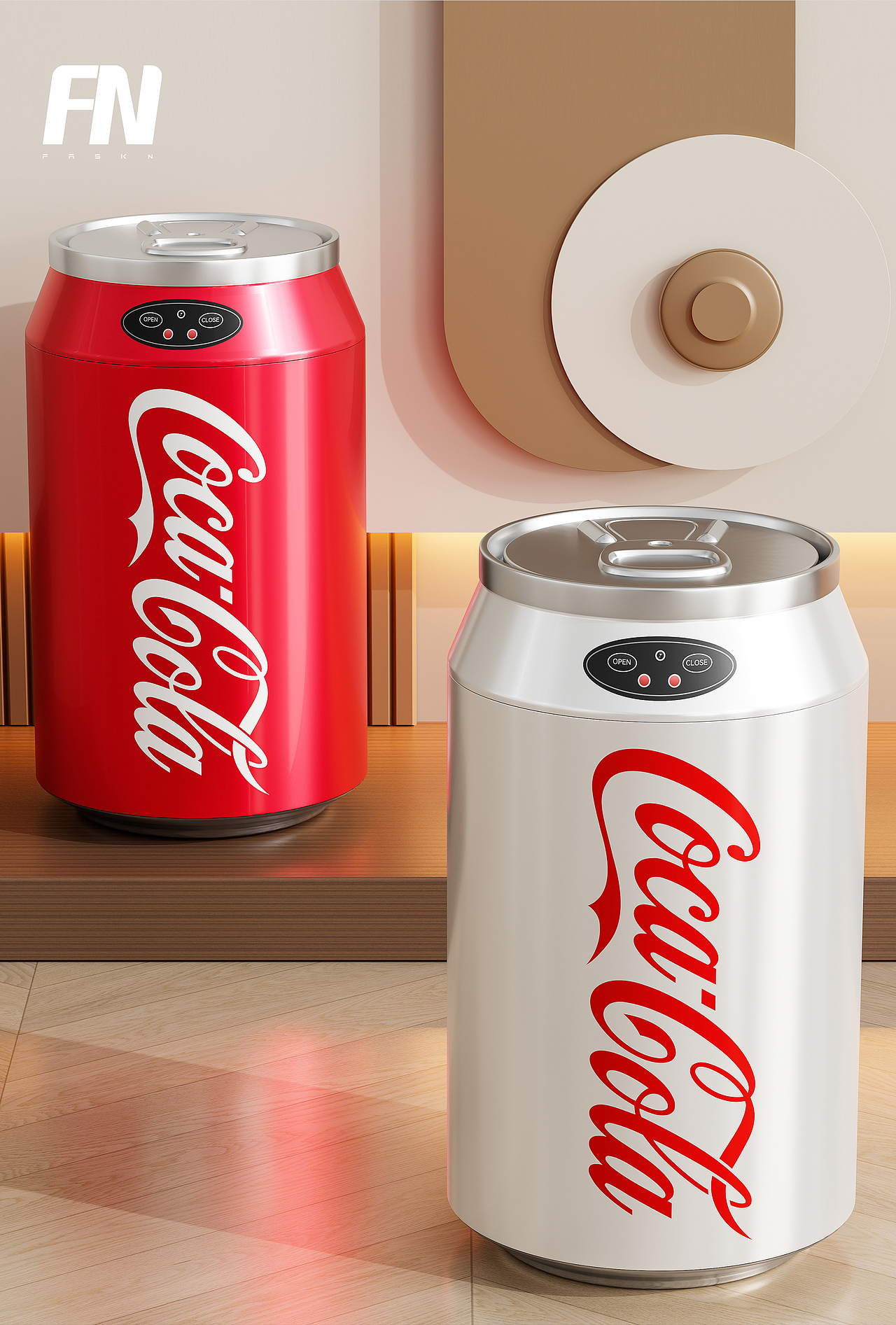 Blender | 产品渲染 x 可乐罐智能垃圾桶视觉案列