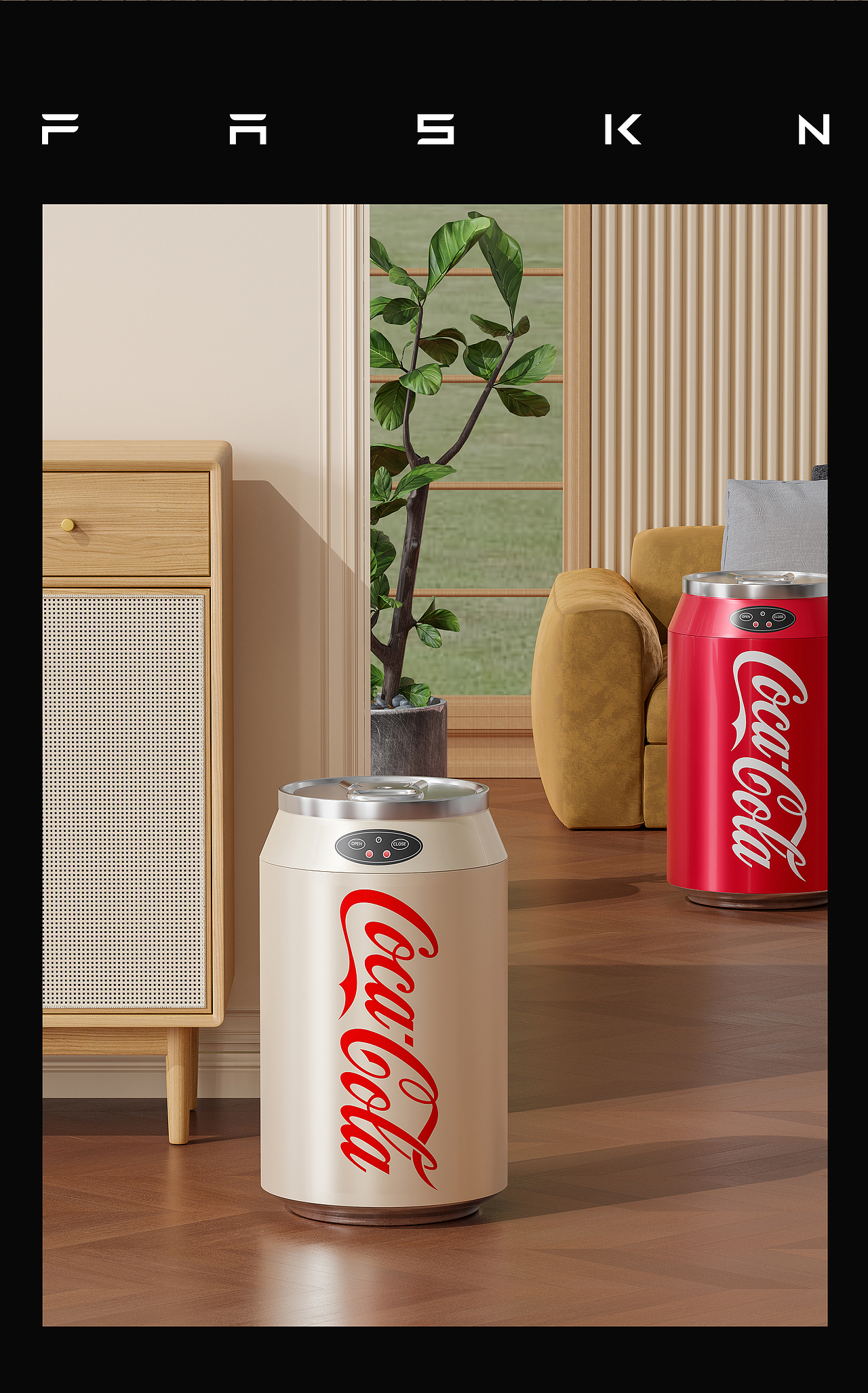 Blender | 产品渲染 x 可乐罐智能垃圾桶视觉案列