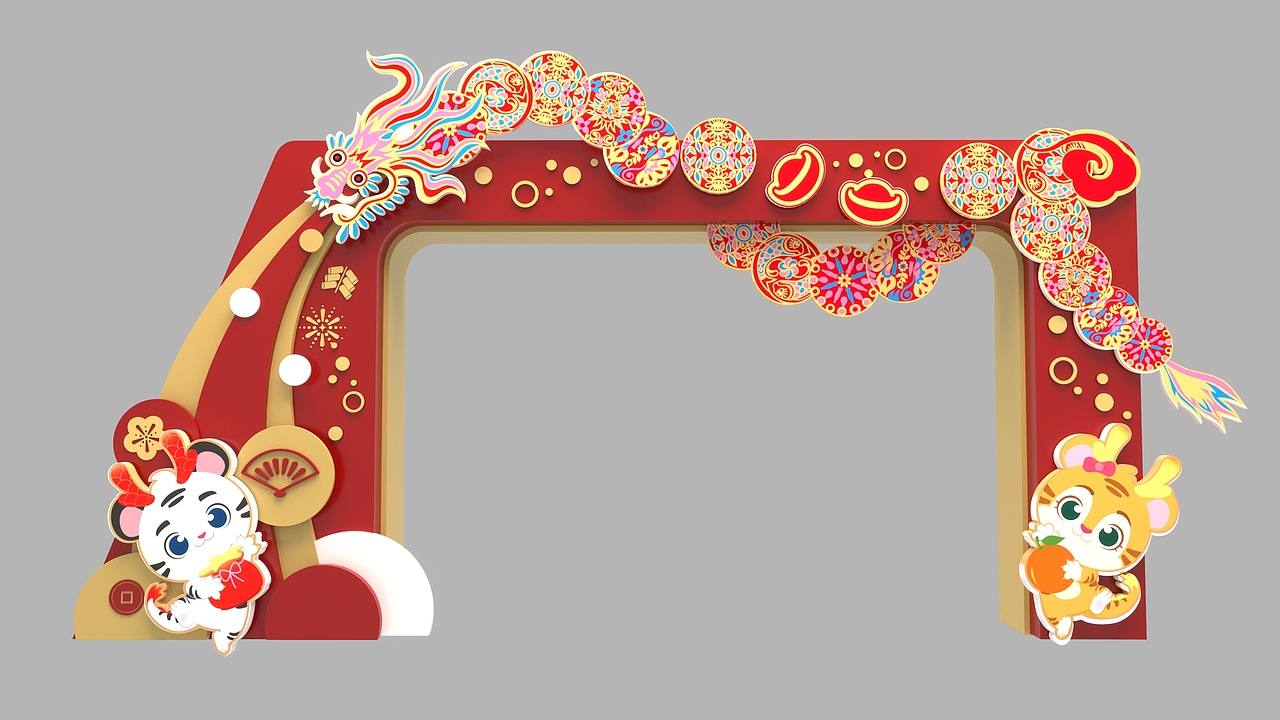 可口可乐新年活动造型（图ZMzgxOTEwOTk2） - 商业空间设计 - 站酷设计师西安对白工作室原创素材 - 站酷ZCOOL