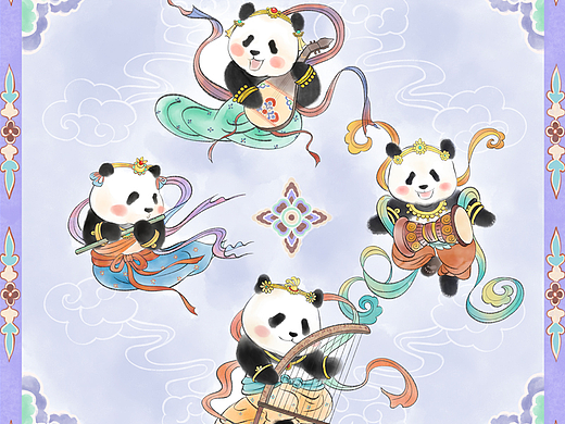 敦煌熊猫IP伎乐飞天